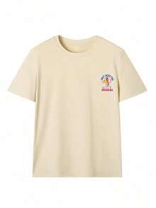 Nueva Camiseta Casual de Verano con Estampado de Pan de Hot Dog, Cuello Redondo y Manga Corta, Moderna y Versátil para Mujer - Albaricoque - Ver 6
