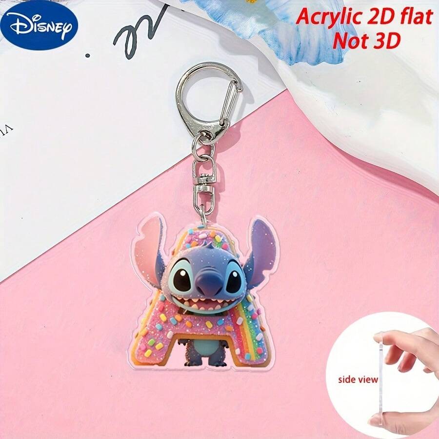Disney「史迪奇」系列壓克力鑰匙圈,採用2D平面印刷工藝,巧妙結合史迪奇圖案、26個英文字母與花卉元素,設計趣味十足,可作為亮眼包包吊飾、汽車鑰匙圈或字母拼字掛件,是聖誕節、萬聖節、情人節及生日送給家人、愛人與朋友的理想禮物 - 彩色 - 查看 1