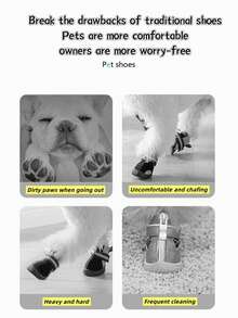 Disposable Dog Rain Boots With Self-Adhesive Straps, Waterproof Pet Foot Covers, Non-Slip Easy-To-Wear Shoes For Small And Medium Dogs, Keep Paws Clean During Outdoor Walks - Multicolor - View 4