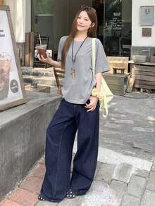 Summer Off-Shoulder T-Shirt - 紅色 - 查看 3