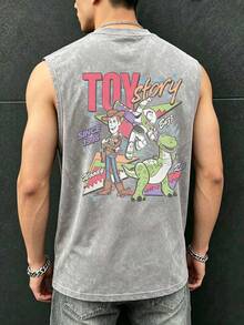 Disney Toy Story "Since 1995" Group Vintage Washed Sleeveless Tee - Grey - View 2