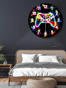 Relógio de parede silencioso com tema de videogame, 1 unidade, 25 cm/30 cm - Visor redondo de madeira com dígitos, ideal para decoração de quarto, sala de estar e bar. Presente perfeito. - Multicolorido - Ver 5