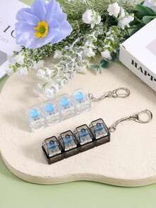 1/2pcs Keyboard Stress Relief Toy, 4-In-1 Keyboard Hanging Stress Relief Button Fidget Toy, Pressure Relief Stress Relief Gift - Multicolor - View 6