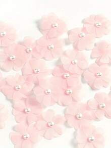 10/20/30 piezas de pétalos pequeños de tela con perlas falsas transparentes para accesorios DIY hechos a mano - Decoración versátil de flores artificiales para el hogar, bodas y compromisos - Se puede usar para tocados, guirnaldas de muñecas y accesorios de velo, contenedor no incluido - Multicolor - Ver 27