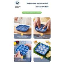 1 Stück Neue Fußball Silikon Eiswürfelform - langanhaltend Silikonmaterial, 9-Fächer Kugeldesign, Ideales Geschenk für Sportfans, Fußball-Thema Accessoire | | Sommer Spiel Kühlende Eiswürfel - Dieser Artikel hat AB 2 Modelle zur Auswahl (A: Fußball Eisform, B: 160 kleine Eisformen) - Verschiedenfarbig - Übersicht 8