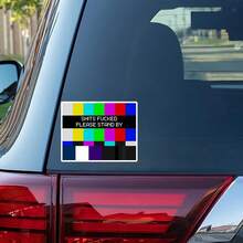1PC Retro TV Test Screen Vinyl Sticker, Waterproof Color Bar Decal With Pixel Please Stand By Style For Laptop, Water Bottle, Notebook, Journal, Phone Case, Luggage Decor - S2082 - View 8