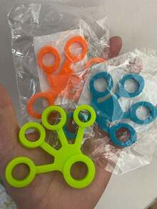 1个硅胶握力器，减压玩具，感官解压玩具，专为多动症和注意力不集中问题设计，B-3级，缓解压力 - 彩色 - 查看 10
