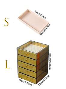 1pc 5/1 Layer Printed Acrylic Jewelry Box, Multi-Layer High Capacity Drawer Style Jewelry Organizer Box, Transparent & Dustproof - Multicolor - View 9