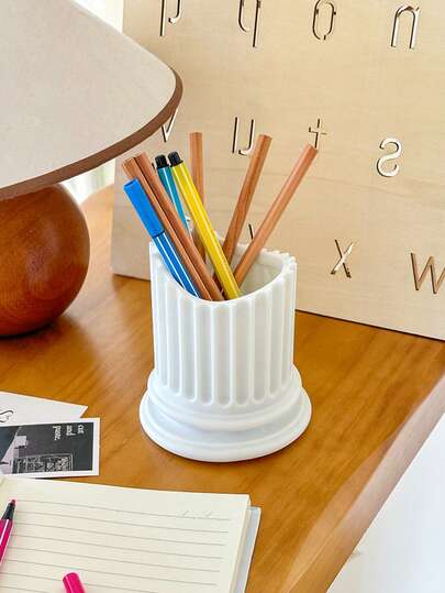 1 Pc Multi-Functional And Creative Roman Column Pen Holder Office Stationery Storage Pen Holder, Suitable For Student Desks And Office Desks. It Is An Ideal Storage Tool For The Desktop. In Line With The Current Popular Style, It Adds An Artistic Touch To Your Life. It Becomes An Eye-Catching Focal Decoration On Your Desk.