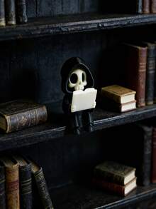 Figura del Segador Gótico de 6,8 cm, Segador Lindo Leyendo Decoración de Escritorio, Material PLA Negro y Blanco, Regalo Único Ideal para Amantes de los Libros en Halloween - Multicolor - Ver 13
