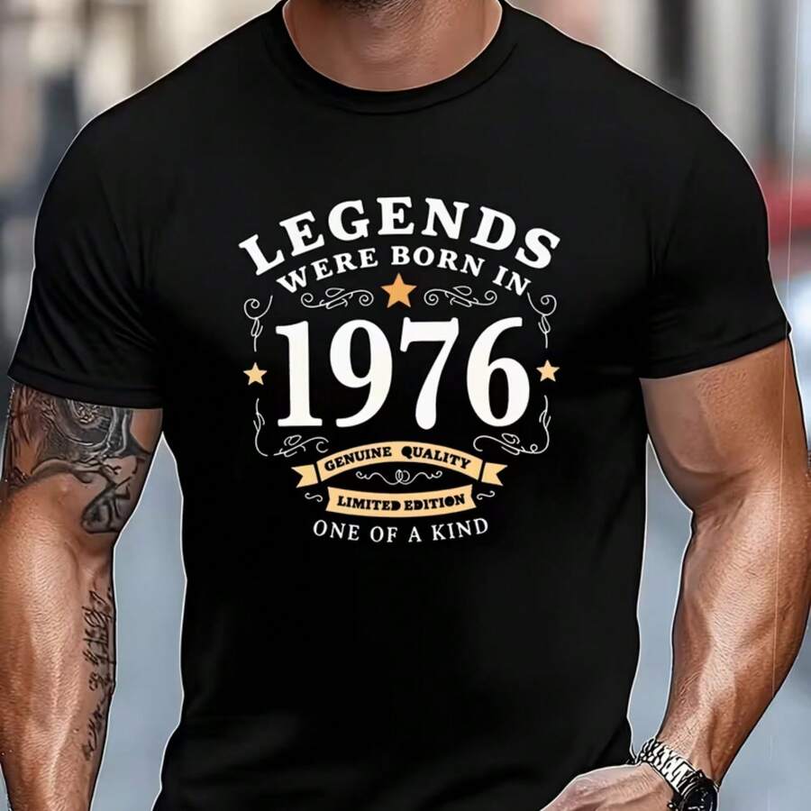 Printed T-Shirt For Men And Women - 黑色 - 查看 1
