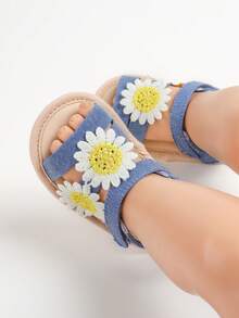 Cute Open Toe Sandals Suitable For Girls & Toddlers, Breathable Lightweight Non-Slip For Indoor & Outdoor Wear, Spring/Summer - Blue - View 9