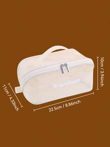 New Transparent Mesh Cosmetic Bag, Large Capacity Pillow Bag, Multifunctional Toiletry Organizer Pouch - Multicolor - View 4