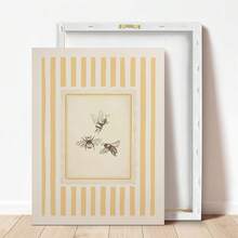 Tranh treo tường bằng vải canvas, tranh hình ong cổ điển có khung, tranh phong cách sọc vàng trung tính, phù hợp cho phòng khách, phòng ngủ, phòng trẻ em, nhà bếp và văn phòng, tuyệt vời cho trang trí nhà theo phong cách Boho, quà tặng tân gia, trang trí nhà cửa, trang trí phòng, trang trí ký túc xá, trang trí nhà bếp, phòng ăn, tranh mùa hè. - A - Xem 4