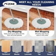 4 Premium Mop Heads Refills, Compatible Spin Magic Mop Fits 6.3 Standard Round Spin Mop Heads Microfiber, Inner Hole 2.5'' Only - Washable, White - 4 cái (Gói 1) - Xem 7