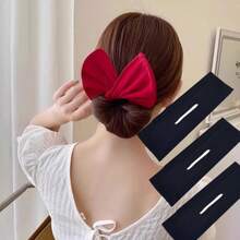 1pc Black Elegant Bun Hair Maker, Bow Hair Accessory, Summer Vacation Essential Makeup Headband Home Decor Summer Set Women's Headband Hair Accessories Hair Clip Hair Tie Girls School Supplies Makeup Headband Hair Accessories - Random Style - View 9