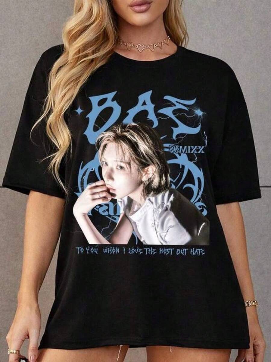 Dam-T-shirts - Svart - Visa 1