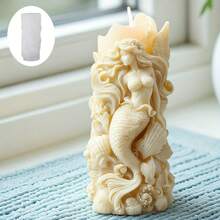 1个3D硅胶天使美人鱼蜡烛模具，精细的贝壳、头发和鱼鳞装饰，可重复使用，内壁光滑，底座稳固，适用于蜡烛、肥皂、树脂、粘土、石膏工艺品，是情人节、婚礼、周年纪念日、生日、家居装饰的完美DIY礼物。 - 31#-29 - 查看 8