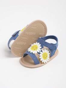 Cute Open Toe Sandals Suitable For Girls & Toddlers, Breathable Lightweight Non-Slip For Indoor & Outdoor Wear, Spring/Summer - Blue - View 6