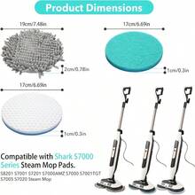 Frescares S7000 Magic Sponge Eraser SteamScrub Mop Pads Kit Shrak, S8201 S8001 S7001 S7201 S7000AMZ S7005 S7020 S7001C All-In-One Hard Floor Steam Mop (6White) - View 2