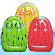 Flotador inflable con forma de fruta con mango, juguete de agua de dibujos animados para niños, Fiesta EN LA Piscina al aire libre, suministros de natación inflables - Rojo - Ver 1