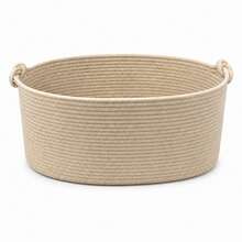 1pc Foldable Handwoven Laundry Basket With Handle, Suitable For Living Room, Bedroom, Laundry Area To Store Miscellaneous Items, Dirty Clothes, Bathroom Towels, Selected Home Goods - Multicolor - View 12