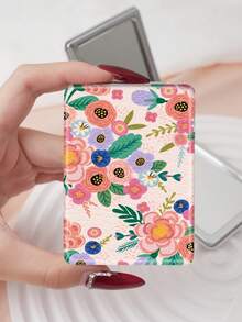 1pc Floral Countryside British Style Folding Vanity Mirror, Portable Ultra-Thin Convenient Hand Mirror, Durable PU Leather, Multi-Scenario, Suitable For All, Rectangular Folding Pocket Mirror, Delicate Floral & Butterfly Pattern Design, Foldable Structure, Wear-Resistant, Reliable, Shockproof, Easy To Carry, Double-Sided 180° Flip Cover, Multi-Functional - Multicolor - View 18