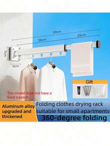 Thanh treo rèm tắm gấp gọn 360°, chất liệu hợp kim nhôm dày hơn được nâng cấp, chống gỉ và chống ẩm, giá phơi đồ ban công/phòng tắm, tiết kiệm không gian, dễ cất giữ, phù hợp với nhiều hình dạng tường, lắp đặt góc/tường phẳng, dán hoặc khoan lỗ, thích hợp cho ban công, phòng tắm, nhà vệ sinh trường học, cửa hàng quần áo, không gian riêng tư, nhà ở, làm quà tặng, trang trí, mang đến nét hiện đại cho không gian nội thất nhà bạn. - Nhiều màu - Xem 16