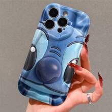 Disney Lilo & Stitch Phone Case, Official Stitch Character Design, Close-Up Stitch In Soft Plush Texture On A Blue Background Protective Cover. Compatible With IPhone 17, 16, 15, 14, 13, 12, 11 Pro Series, Featuring The Beloved Alien's Face In A Gentle, Detailed Plush Design, Perfect For Stitch Fans And Disney Lovers, Ideal For Birthdays, Holidays, Anniversaries, Graduation Gifts, Or Any Special Occasion To Surprise Family, Friends, Classmates, And Loved Ones. - 白色 - 查看 4
