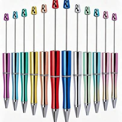 [30-Piece Set] 10 Shiny UV Plated Bead Pens, Cute Sparkly DIY Pens, Comes With 10 Refills And An Extension Rod, Aesthetic Office And School Writing Stationery Gift