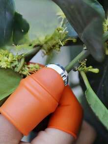 5件套橙色拇指刀，采摘植物、花朵和剥皮的神奇工具，指套不会损伤指甲，适用于园艺、水果采摘和植物修剪。 - 彩色 - 查看 8