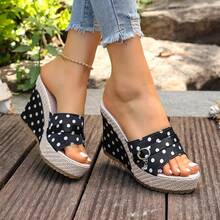 Summer New Slippers, Thick Platform Wedge Heel, Slip-On Casual Lightweight Non-Slip High Heel Sandals For Women - Black - View 15