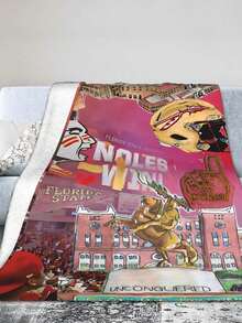 Florida State Merch Seminoles Throw Blanket Warm Blankets Breathable Air Conditioner Blanket For Car Classic Outdoor Blankets For Picnic For All Season - 黑色 - 查看 3