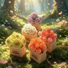Cute Aesthetic Vase Decor, Multiple Romantic Floral Bouquet Mini Models, Home Desktop, Model House Accessories, Mini Landscape Decoration - Random - View 9