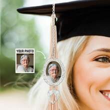 Personalized Graduation Tassel Photo Pendant With Angel Wings, Graduation Gift, Customized Graduation Memorial Photo Pendant, Angel Wings Tassel Hanging On Graduation Cap, Personalized Graduation Souvenir, Colorful, Cute, Funny, Fashionable - C-graduation Cap Photo Pendant - View 5