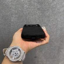 冬季奢华仿毛皮软手机壳，兼容 17 Pro Max、17 Pro、17 Air、17、16、15、14、13、12 Pro Max，防震软后盖 - 黑色 - 查看 4