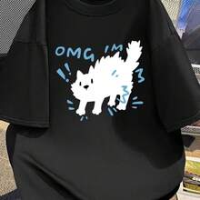 Printed T-Shirt For Men And Women - 黑色 - 查看 1