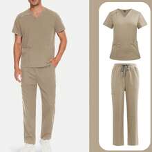 Special Wrinkle Resistant Lightweight Medical Uniforms Men Unisex Dentist Veterinary Nursing Scrubs Set Top Pants - 藍色 - 查看 12