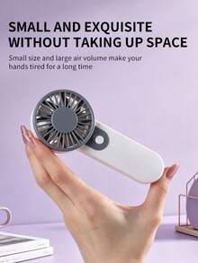1 pieza Abanico de mano de unicolor, Mini ventilador portátil a batería (baterías no incluidas), 4 colores, diseño minimalista, adecuado para verano, al aire libre, deportes, hogar, oficina, estudio, uso diario, festivales, accesorios - Multicolor - Ver 5