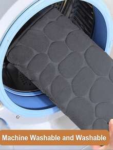 1 pieza Felpudo grueso y absorbente con patrón de guijarros antideslizante, decoración del hogar y el baño, alfombra de baño, alfombra de piso, alfombra de exterior, decoración de entrada, decoración de otoño, accesorios de baño, de vuelta a la escuela (beige con tono naranja) - Multicolor - Ver 9