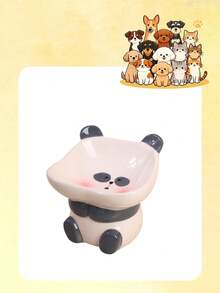 1个陶瓷宠物碗，猫粮碗，狗粮碗，宠物零食碗，小型狮虎造型宠物碗碟，宠物喂食碗，饮水碗，浅边宠物碗，高脚颈保护倾斜猫碗狗碗，猫狗食物碗宠物用品 - 均碼 - 查看 9