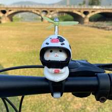 Adornos de bicicleta, figuritas de gatos pequeñas montadas en el coche, decoraciones para vehículos eléctricos y motocicletas, cascos de helicóptero de bambú, elec - 1 - Ver 9