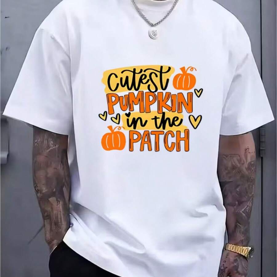 Printed T-Shirt For Men And Women - 白色 - 查看 1