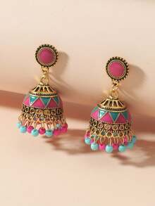 1 Pair Ombre Oil Drop Earrings - Hot Pink - View 5