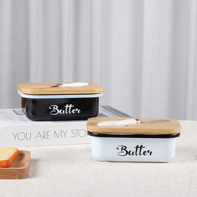 1pc Butter Dish With Lid, French Butter Keeper, Countertop Butter Holder, Ceramic Butter Container, For Storing Fresh Butter. Perfect Gift For Housewarming Or Special Occasions.