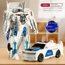 Coche de transformación, modelo de Robot de Anime, Robot de de deformación de un solo paso, juguete rompecabezas para niños, modelo de figura de acción de coche de de deformación - negro1 - Ver 7