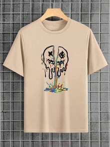 Camiseta gráfica con  divertido Manfinity Dauomo para hombre - Negro - Ver 5