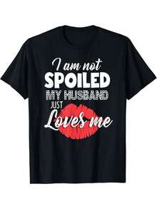 No fui maltratada, mi esposo simplemente me ama. Camiseta de mujer. - Negro - Ver 1