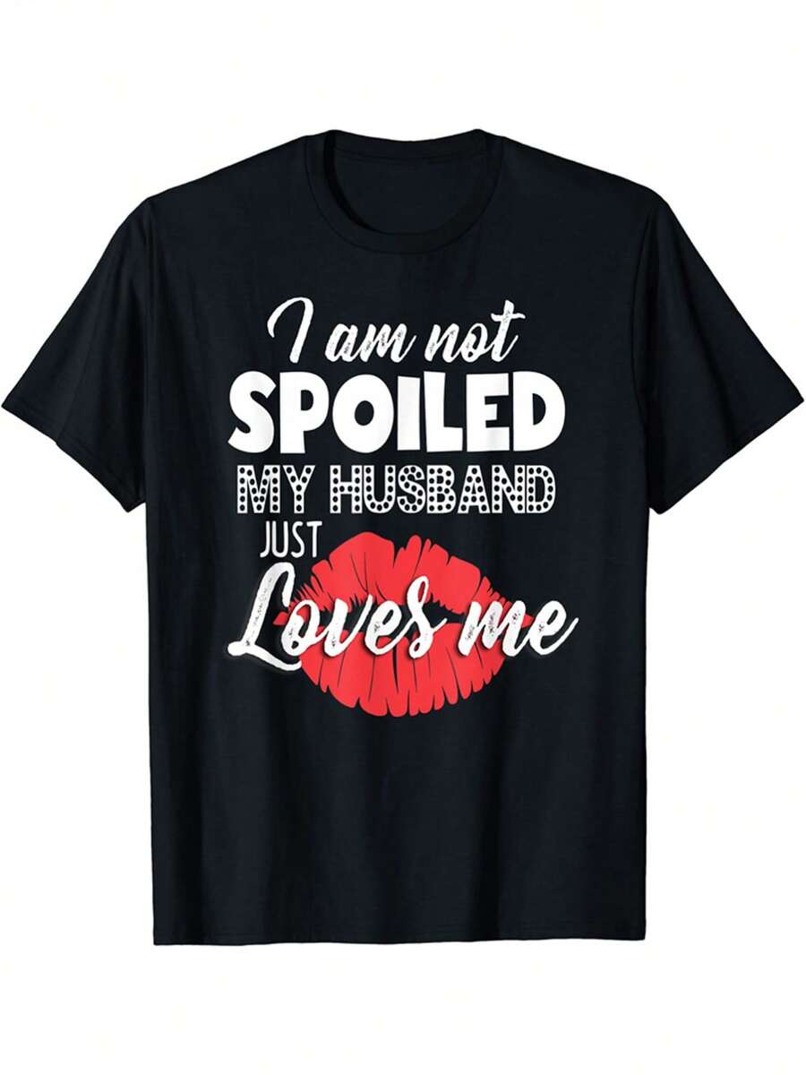 No fui maltratada, mi esposo simplemente me ama. Camiseta de mujer. - Negro - Ver 1
