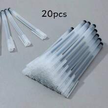Bộ 2/5/10/15/20 bút bi gel, ngòi mảnh 0.5mm, thân trong mờ, mực đen/xanh dương/đỏ, viết trơn tru, thích hợp cho trường học, văn phòng và ghi nhật ký. - bút gel - Xem 7